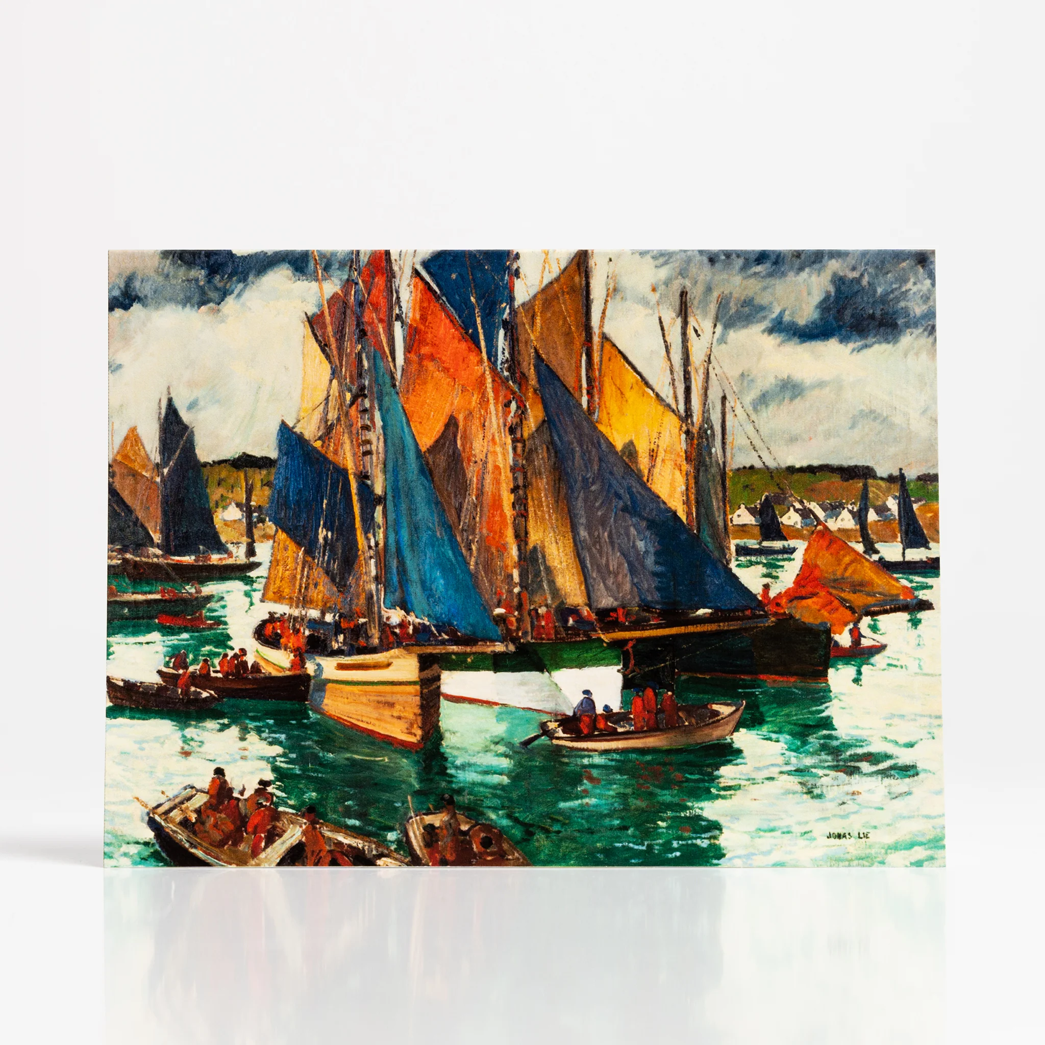 Anchored at Concarneau by Jonas Lie – Vesterheim Collection Card