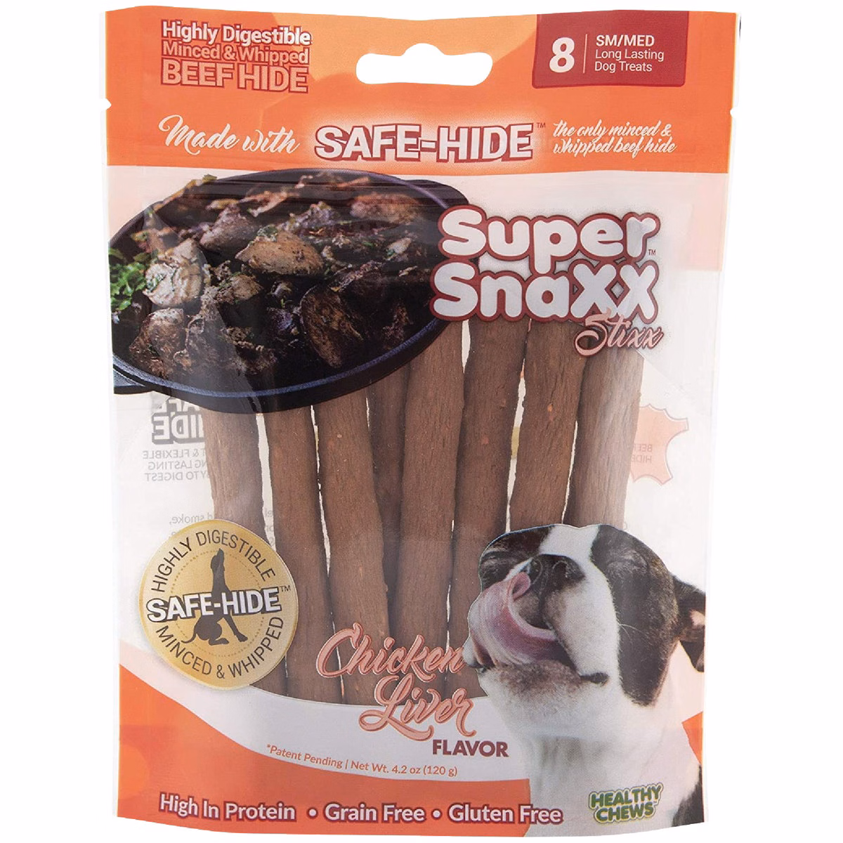 Healthy Chews Super SnaXX Stixx Chicken Liver Dog Treat (8-Pack)