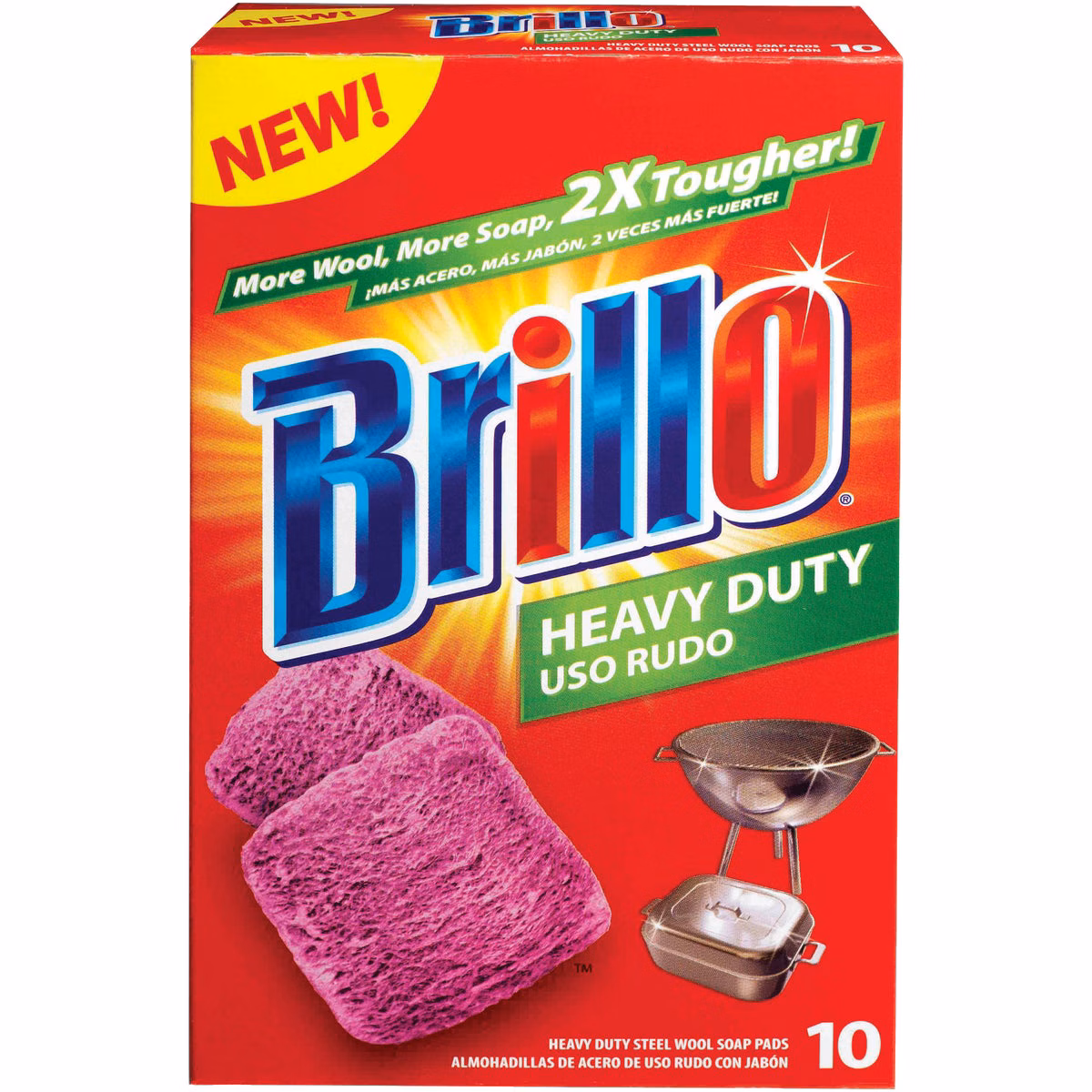 Brillo Heavy Duty Steel Wool Scouring Pad (10 Count)