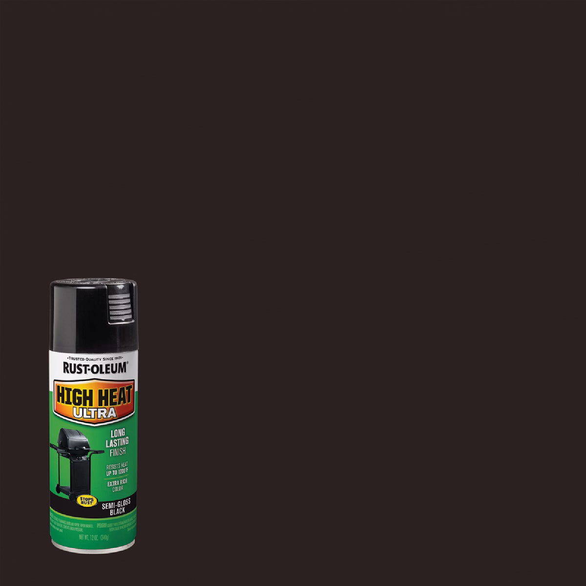 Rust-Oleum Semi-Gloss Ultra Black 12 Oz. High Heat Spray Paint