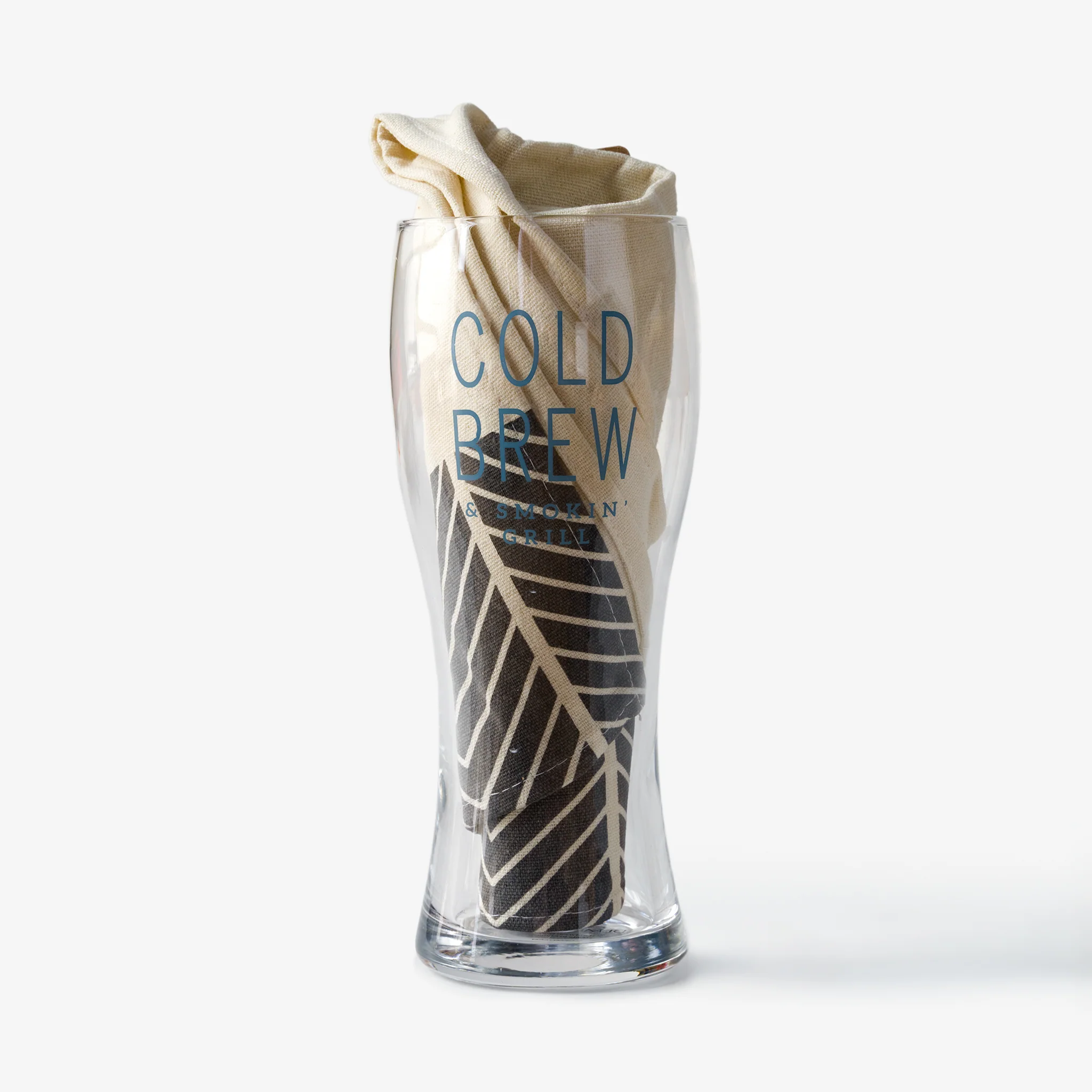 Cold Brew Pilsner Glass & Towel Set