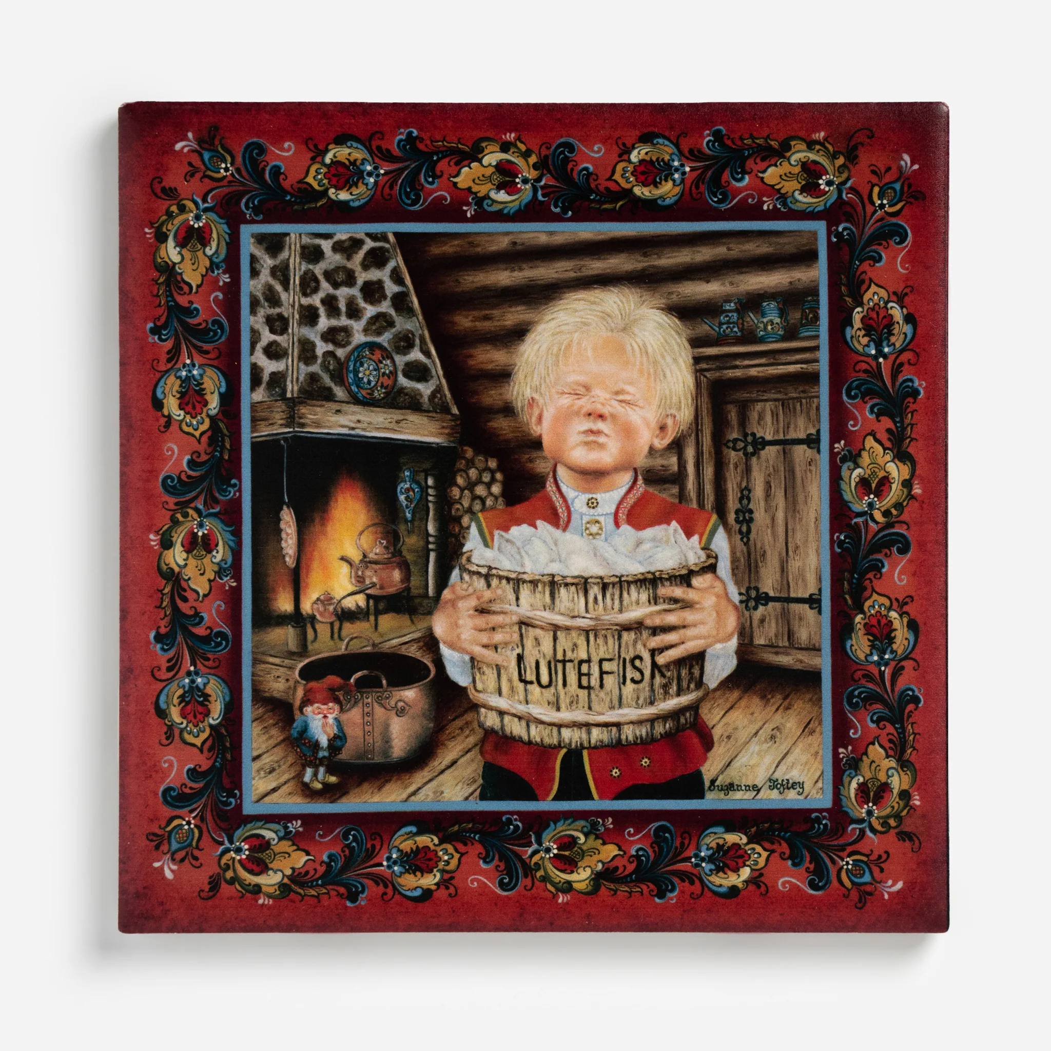 Lutefisk Boy – Trivet Designed By Suzanne Toftey