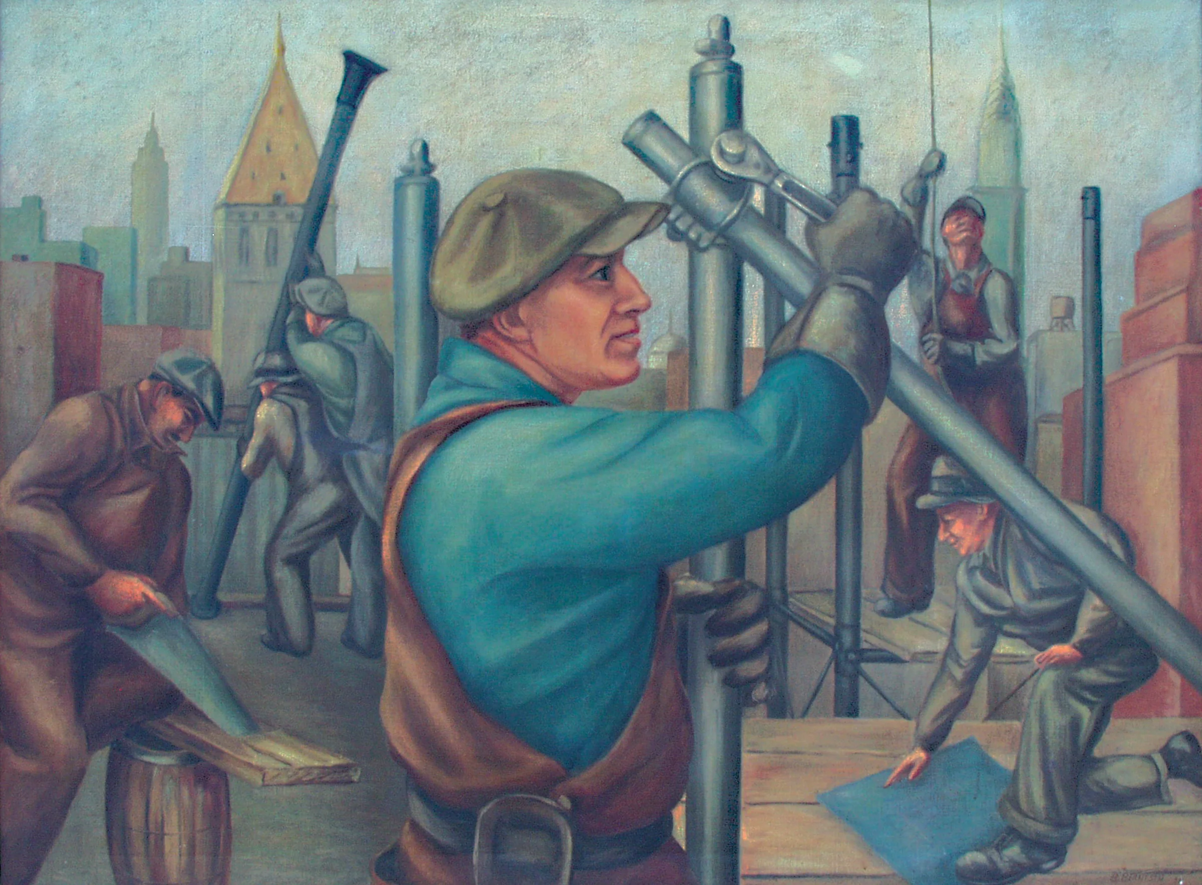Giclee print from Vesterheim’s Collections – Before Hard Hats by Berntsen