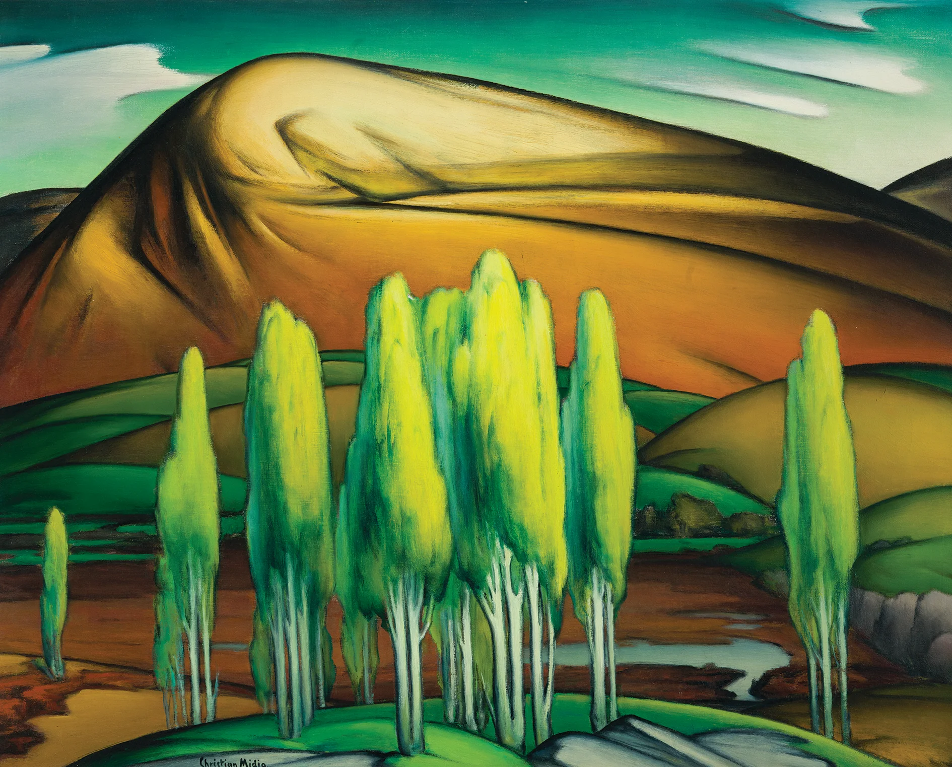 Giclee print from Vesterheim’s Collections- California Poplars by Midjo