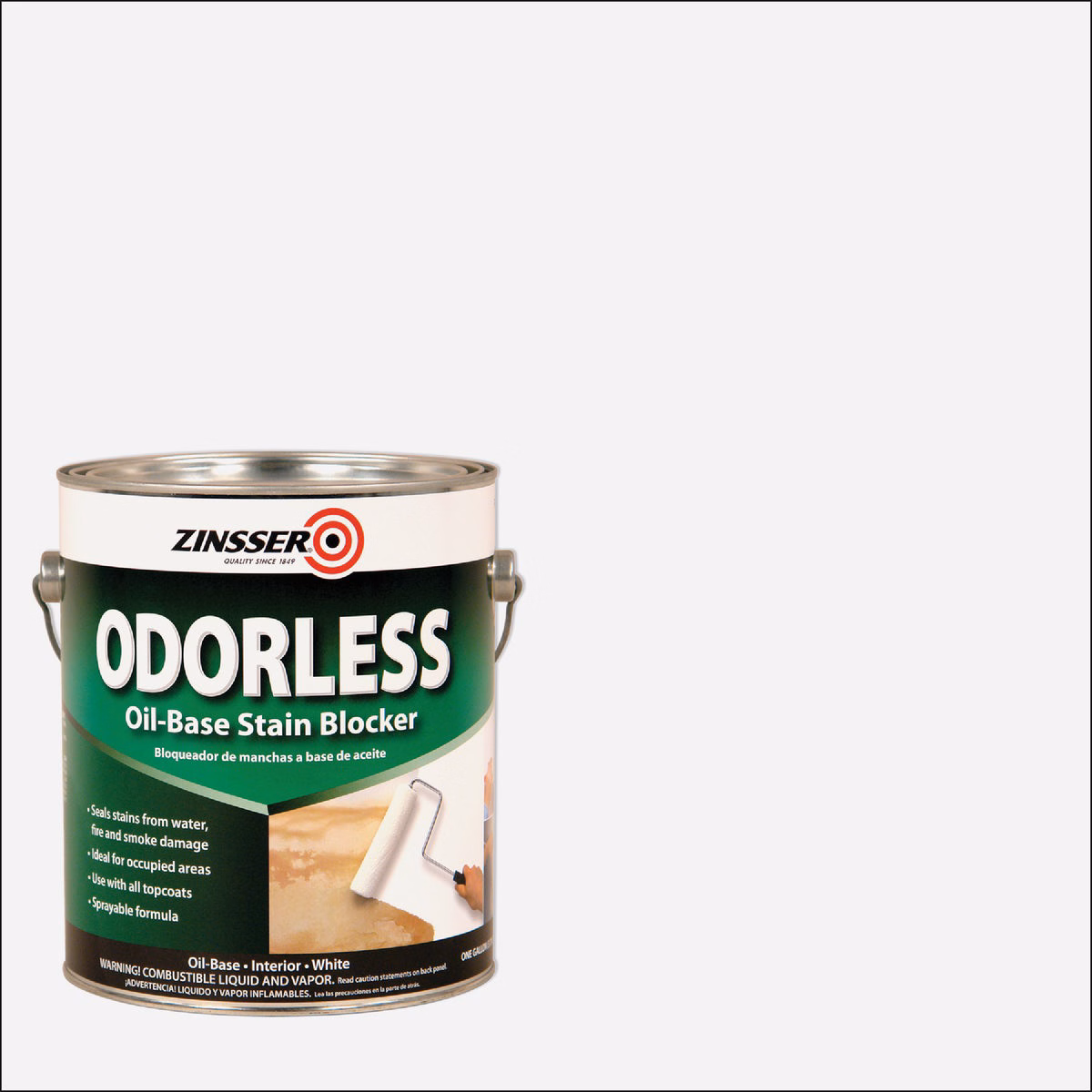 Zinsser Odorless Oil-Based Interior Stain Blocker, White, 1 Gal.