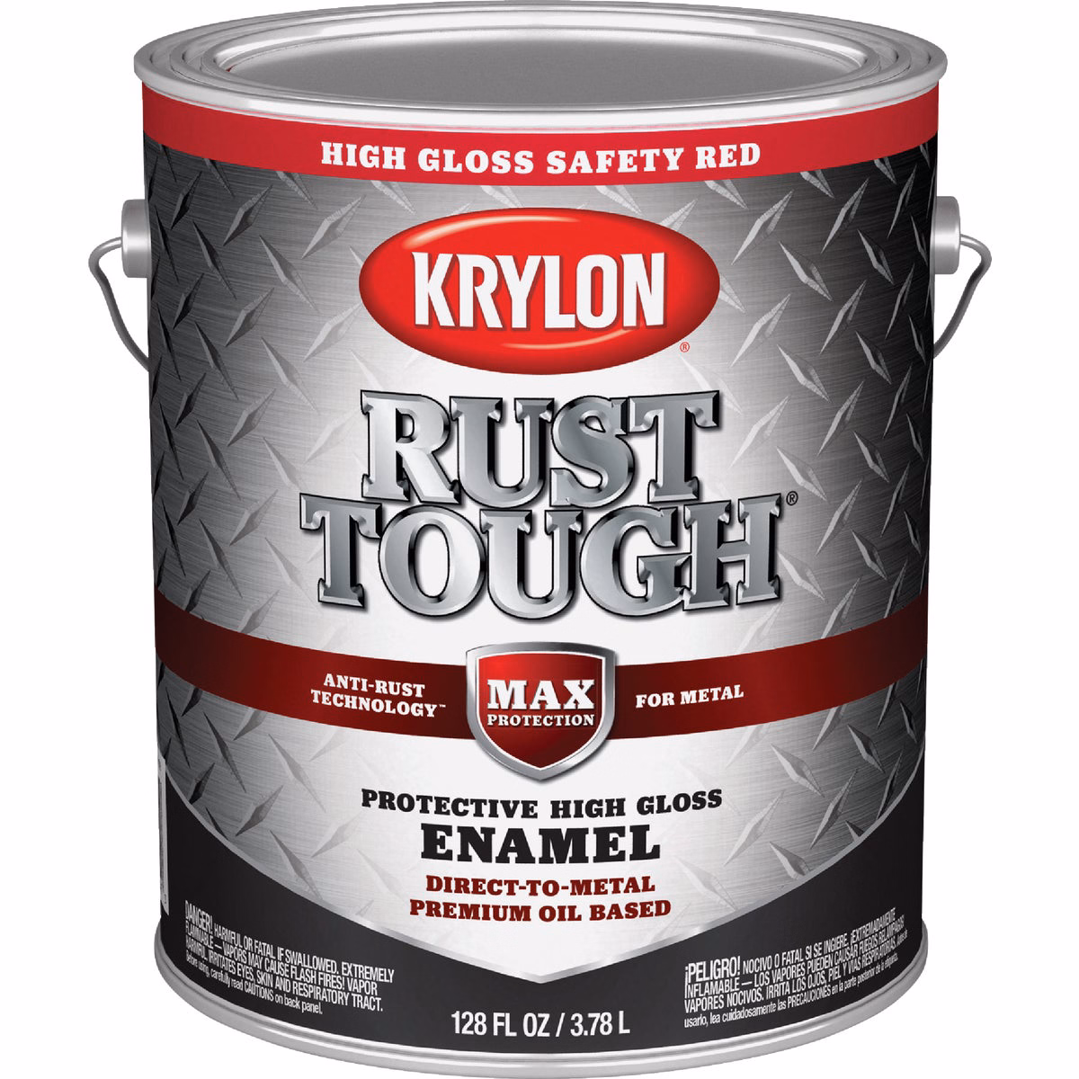 Krylon Rust Tough Gloss Anti-Rust Safety Color Rust Control Enamel, Safety Red, 1 Gal.