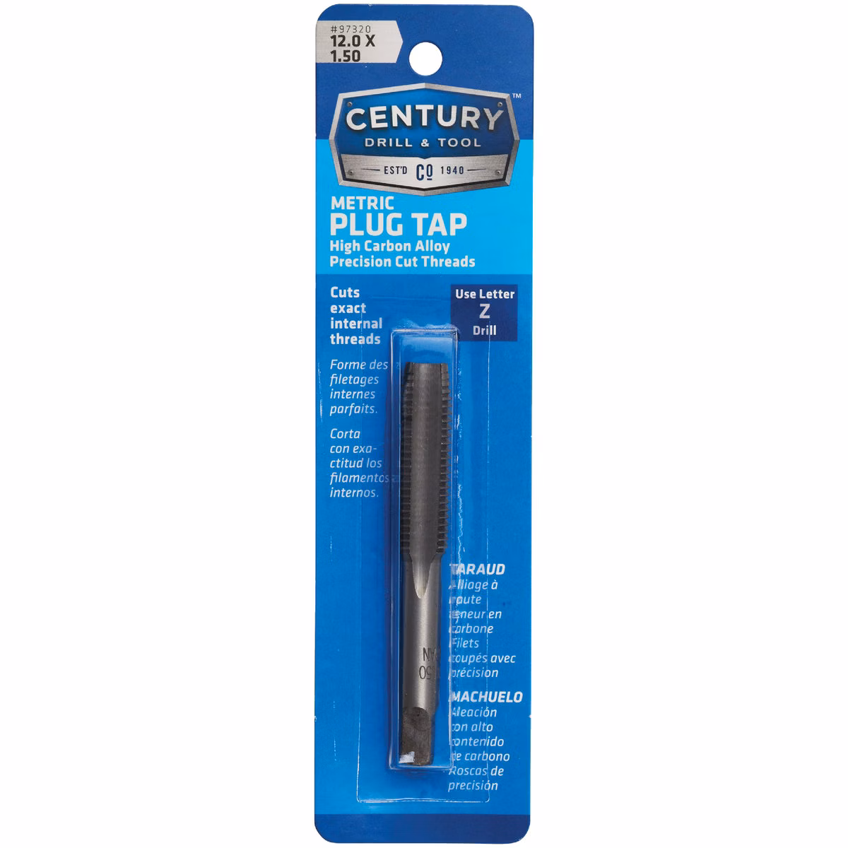Century Drill & Tool 12.0×1.50 Carbon Steel Metric Tap