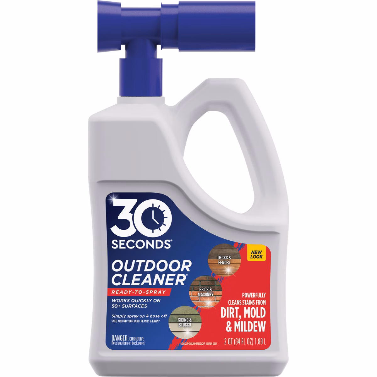 30 seconds Outdoor Cleaner 64 Oz. Ready To Spray Hose End Algae, Mold & Mildew Stain Remover