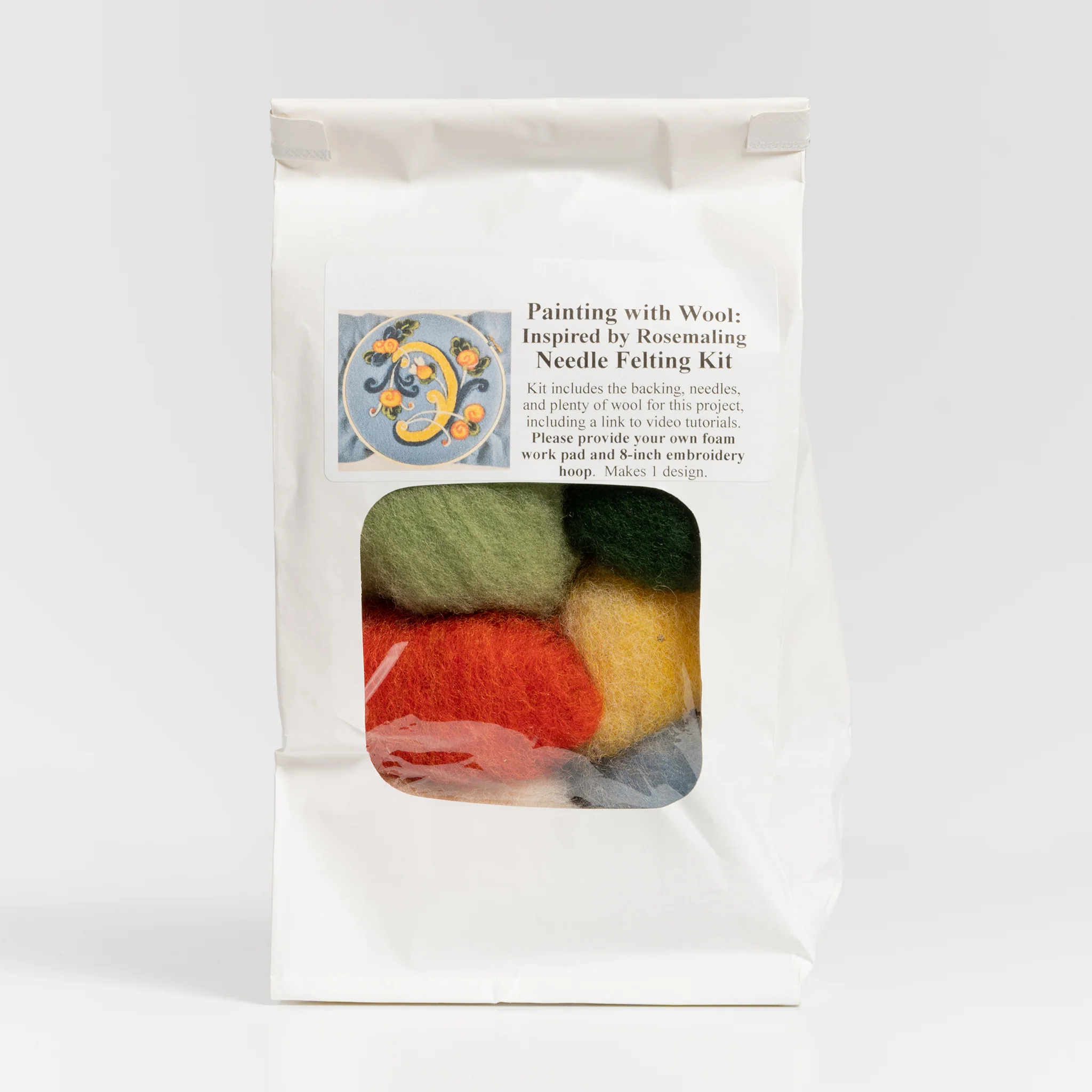 Rosemaling Needle Felting Kit by Laura Berlage
