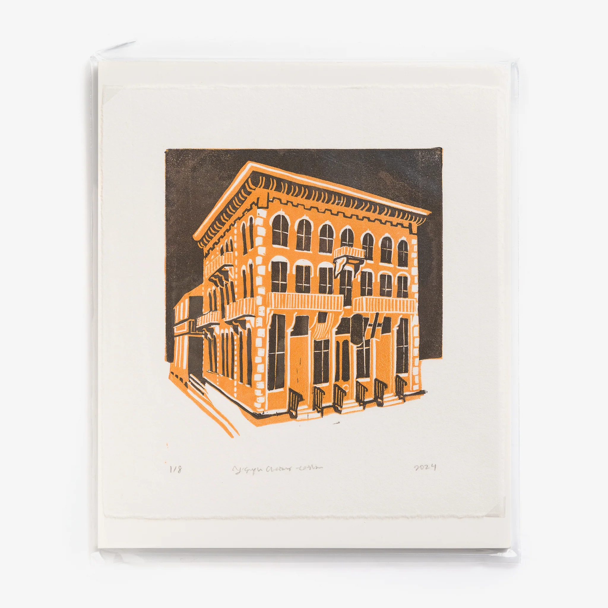 Vesterheim Woodcut Print by L’Engle Charis-Carlson