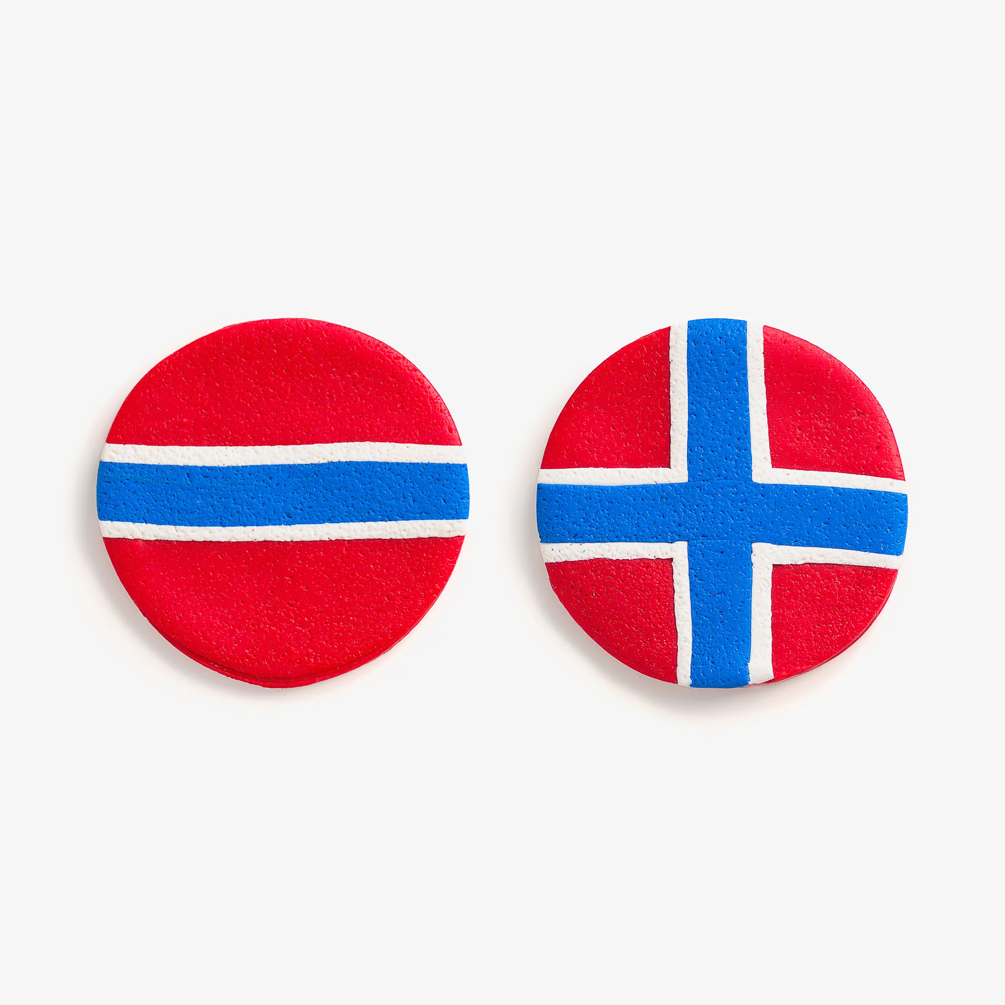 Large Norway Flag Earrings by Erin Noel Design – Round