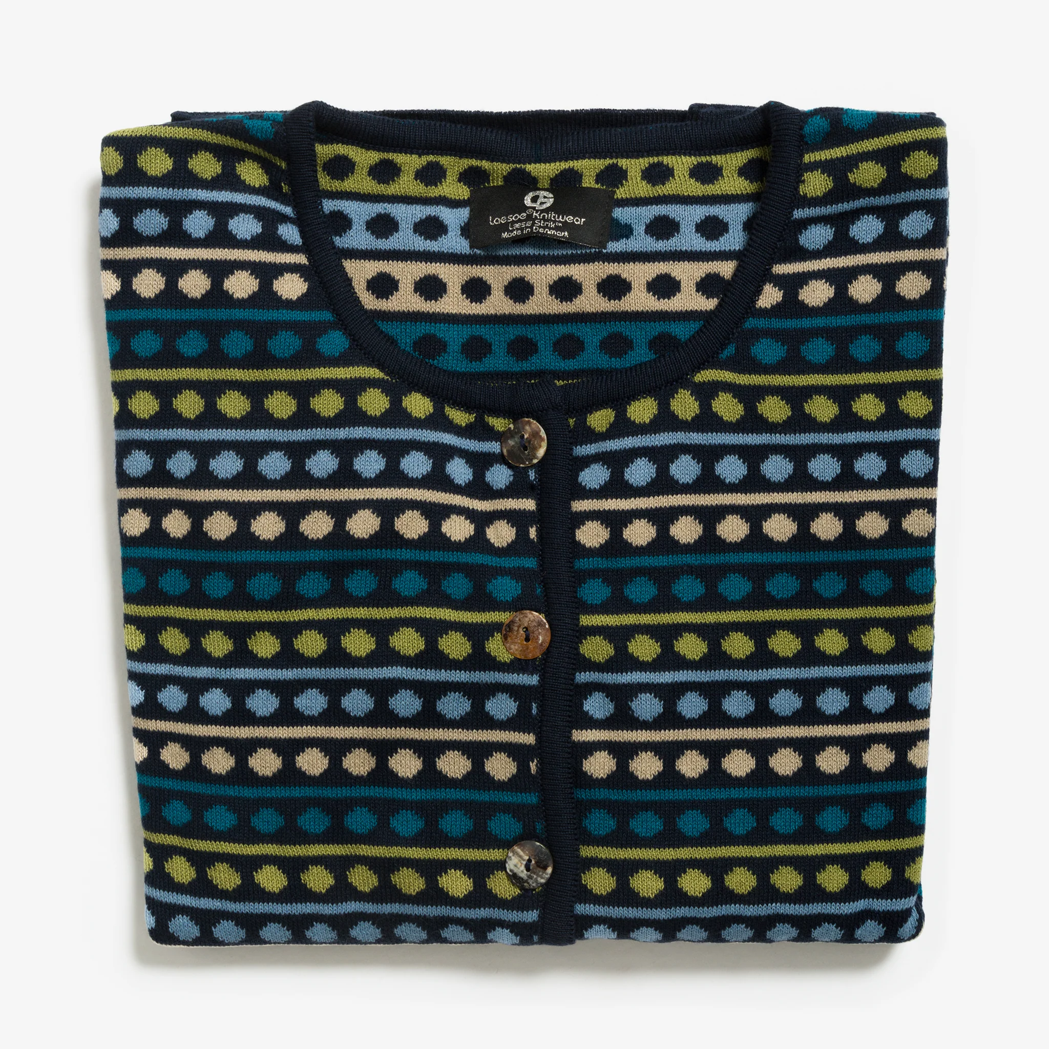 Classic Stripes and Dots Navy Cardigan by Laeso
