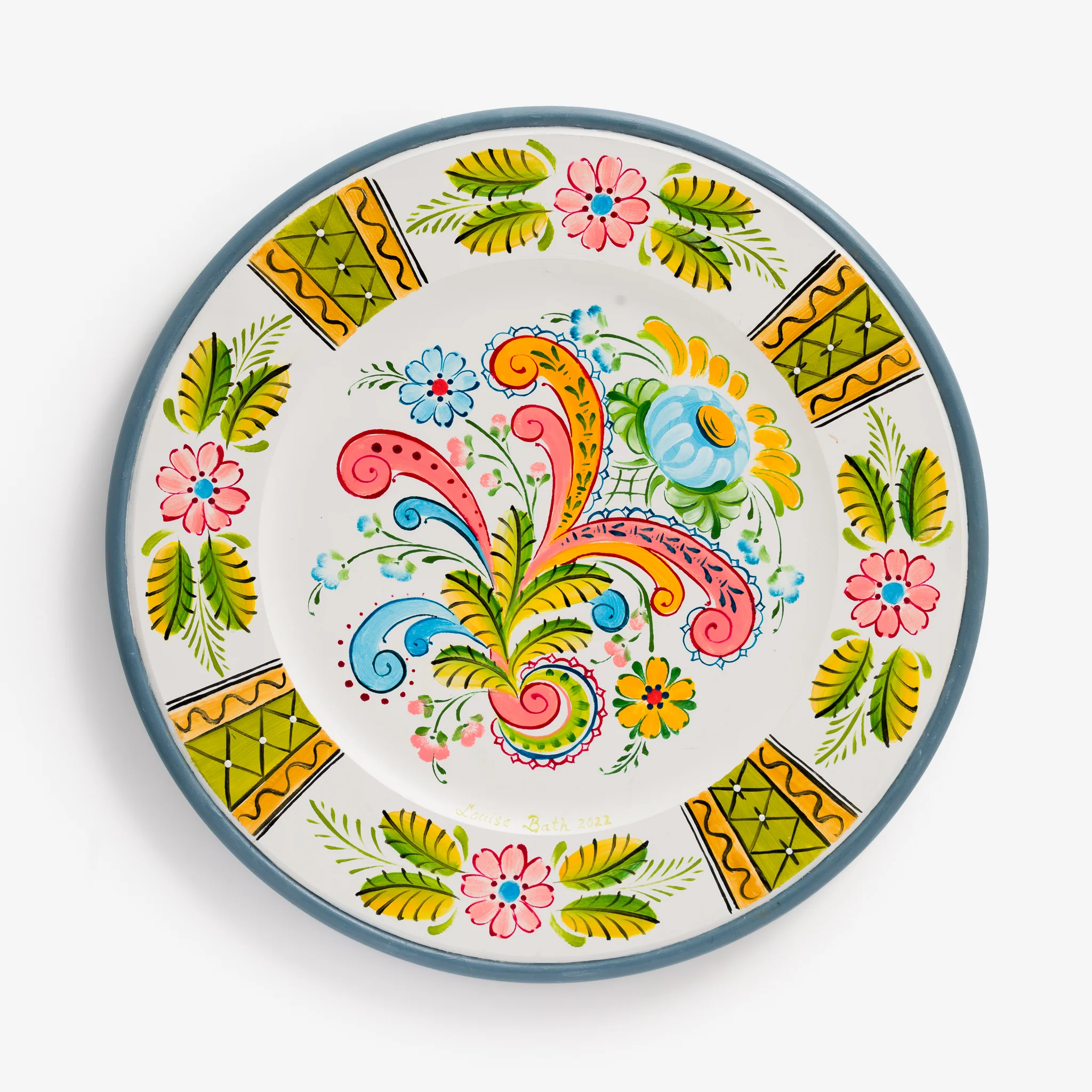 Plate Rosemaled in Os Style by Louise Bath