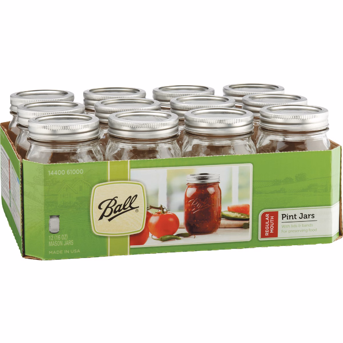 Ball 16 Oz. Regular Mouth Mason Jar (12-Count)