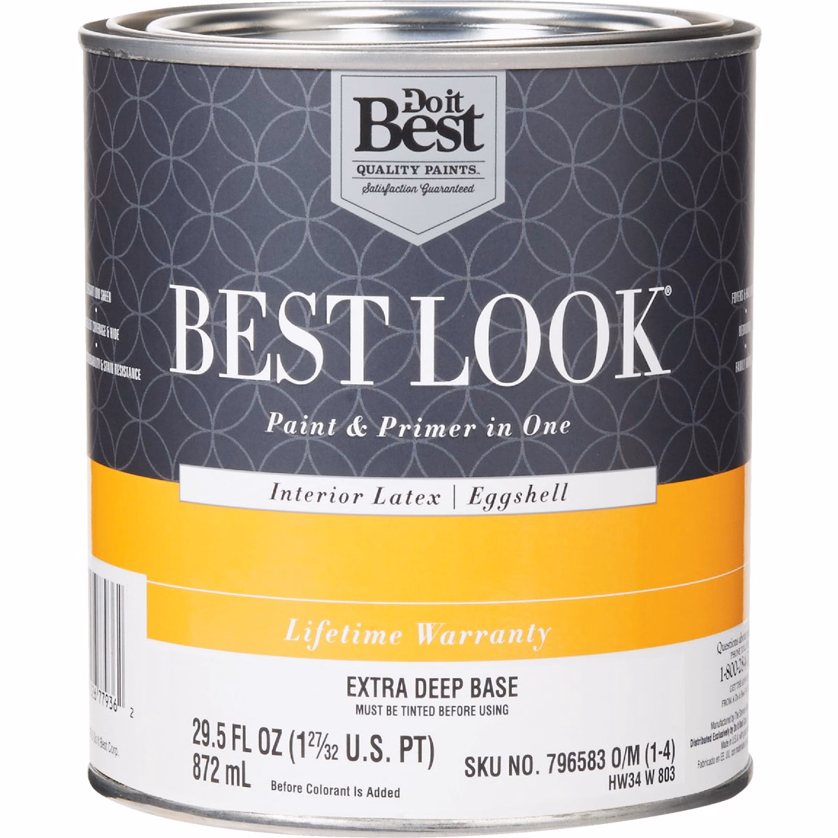 Best Look Latex Premium Paint & Primer In One Eggshell Interior Wall Paint, Extra Deep Base, 1 Qt.