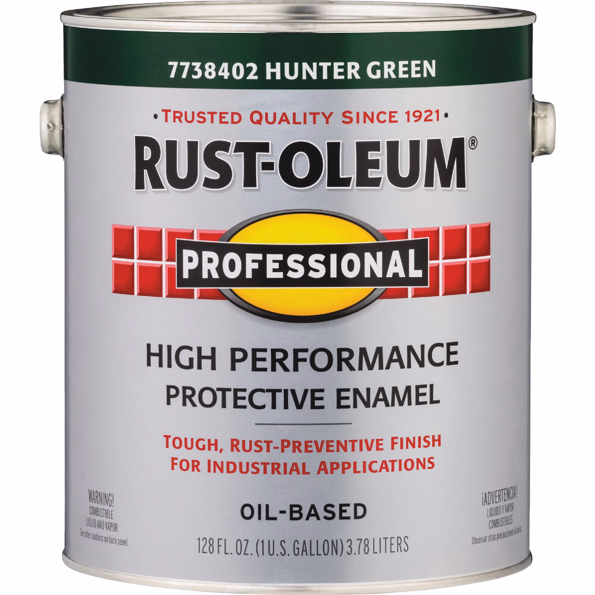 Rust-Oleum Professional DTM Oil Based Gloss Protective Rust Control Enamel, Hunter Green, 1 Gal.