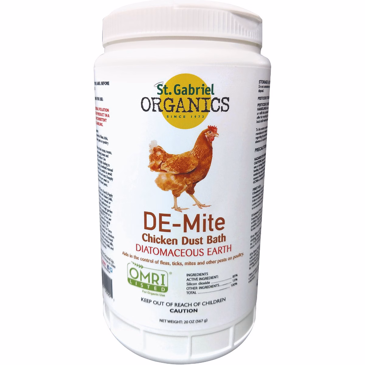 St. Gabriel Organics DE-Mite 20 Oz. Ready To Use Powder Diatomaceous Earth Dust Bath