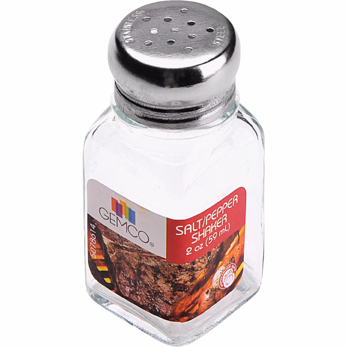 Gemco 2 Oz. Glass Square Salt or Pepper Shaker