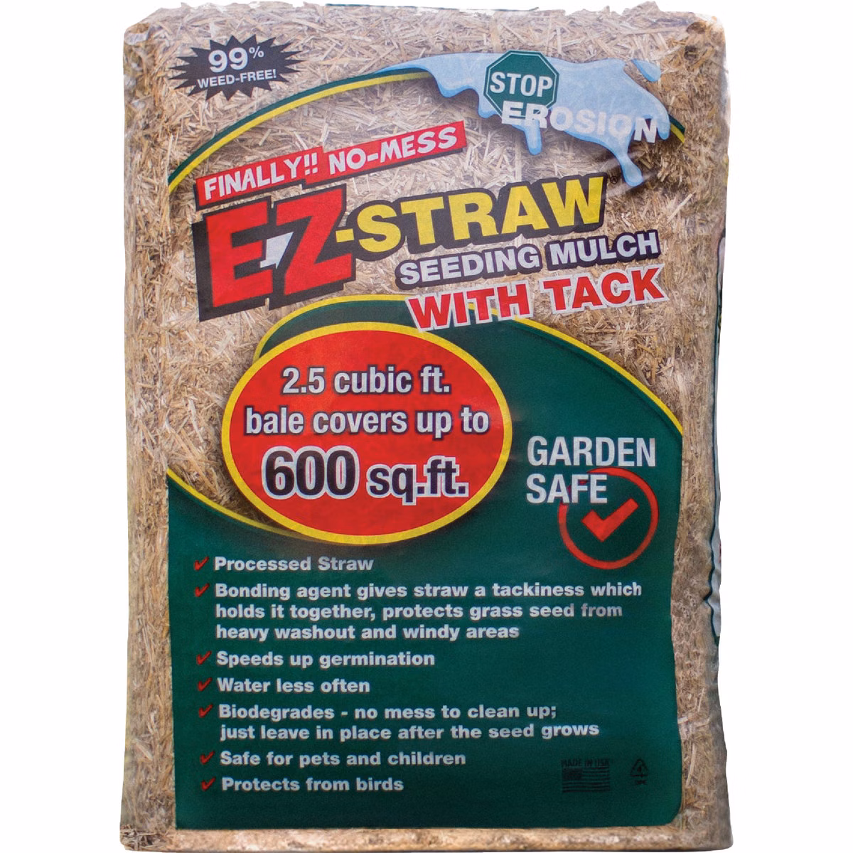 EZ Straw 2.5 Cu. Ft. 600 Sq. Ft. Coverage Area Straw Seeding Mulch