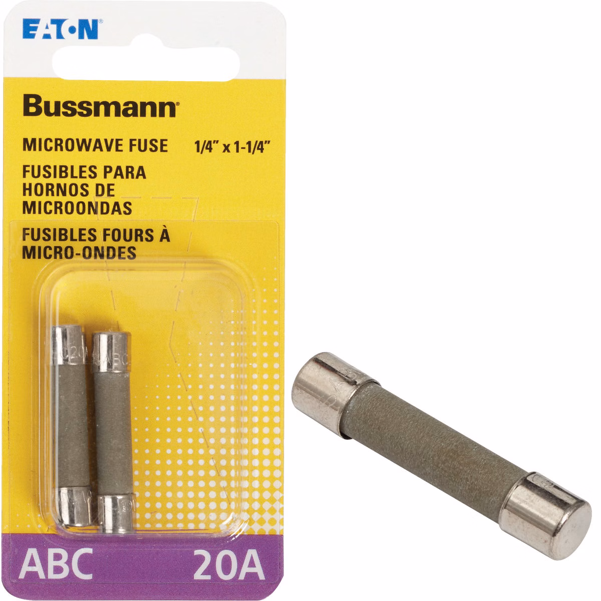 Bussmann 20A ABC Ceramic Tube Electronic Fuse (2-Pack)