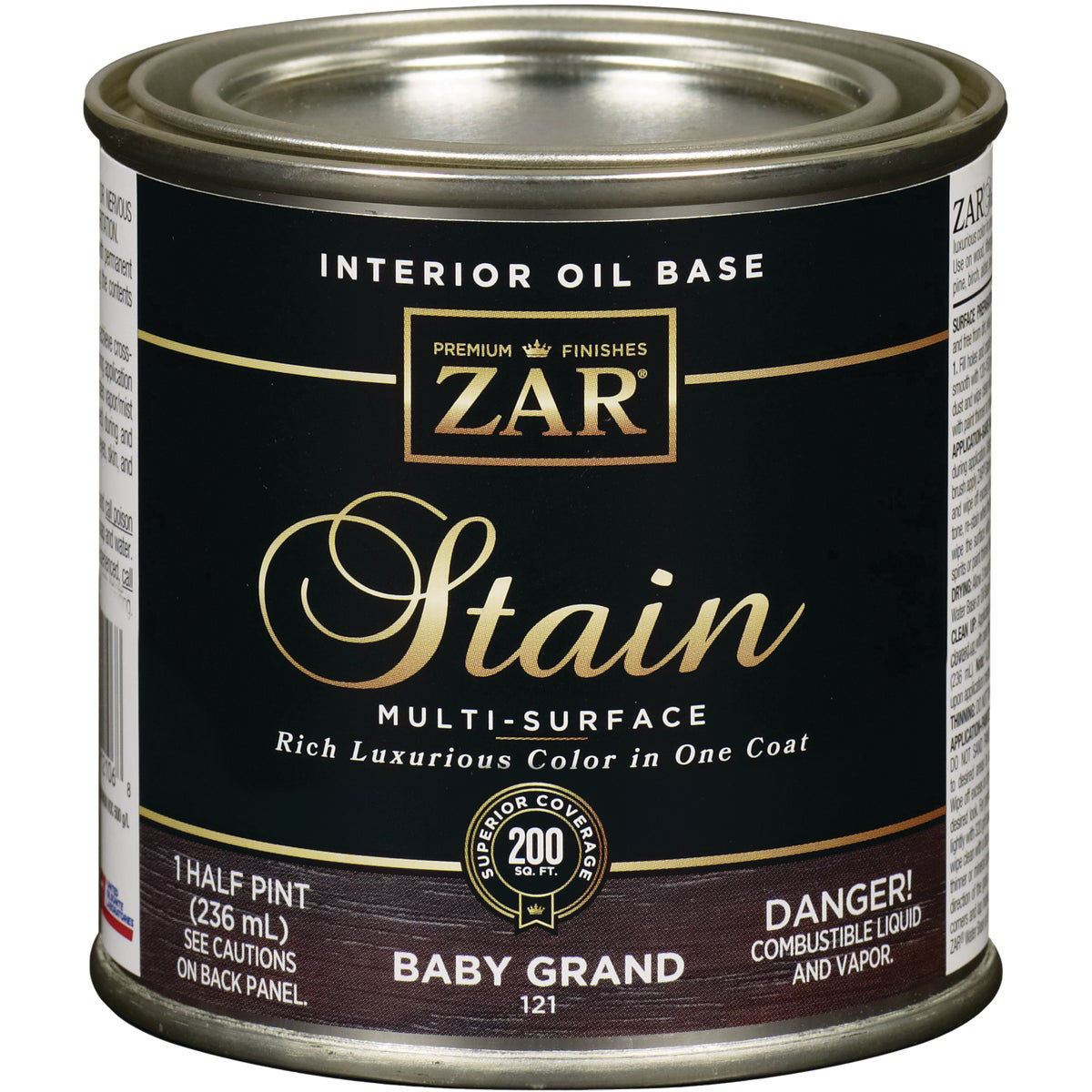 ZAR Oil-Based Wood Stain, Baby Grand, 1/2 Pt.