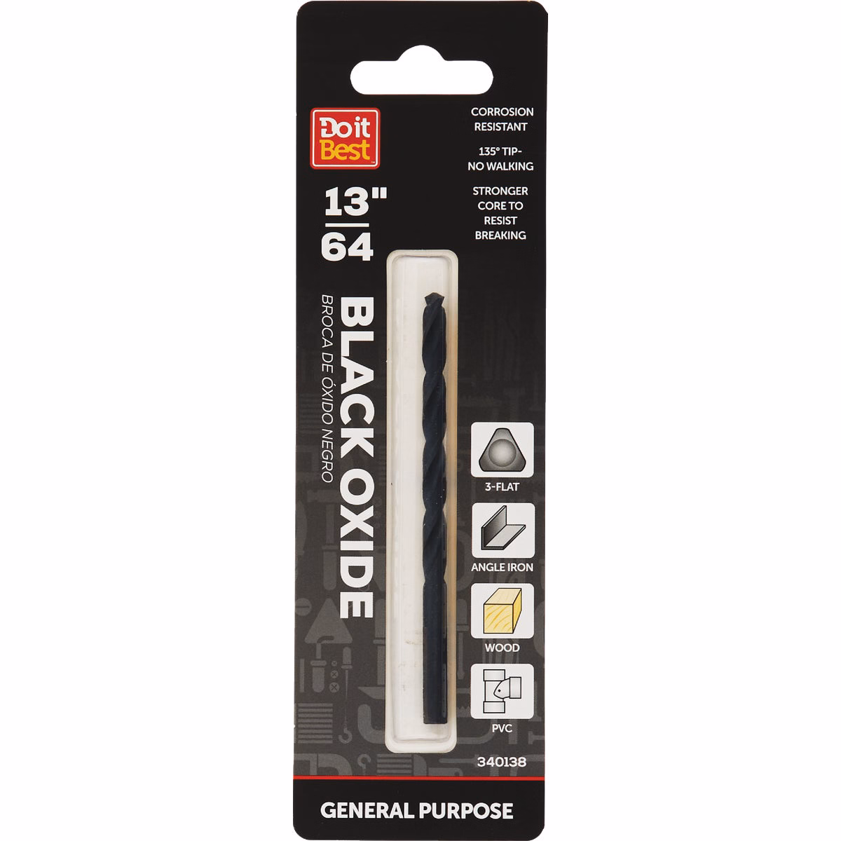 Do it Best 13/64 In. Black Oxide Drill Bit