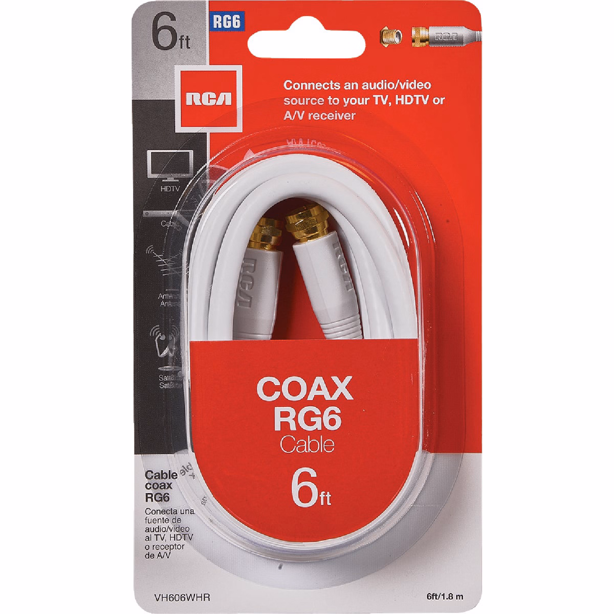 RCA 6 Ft. White Digital RG6 Coaxial Cable