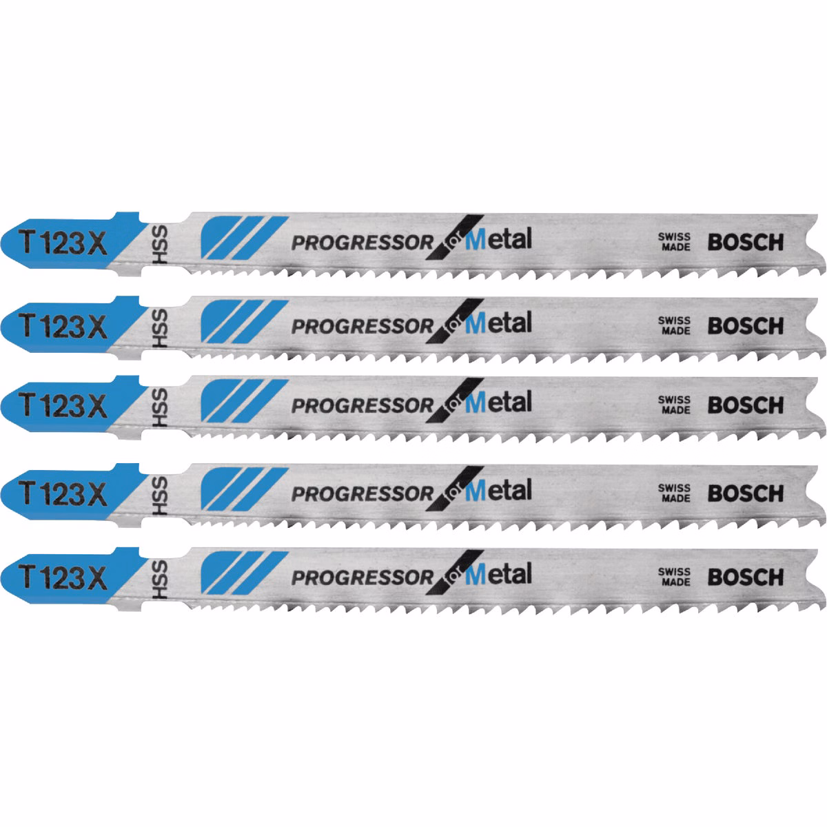 Bosch 4 In. x 10-24 TPI T-Shank HSS Jig Saw Blade for Metal (5-Pack)