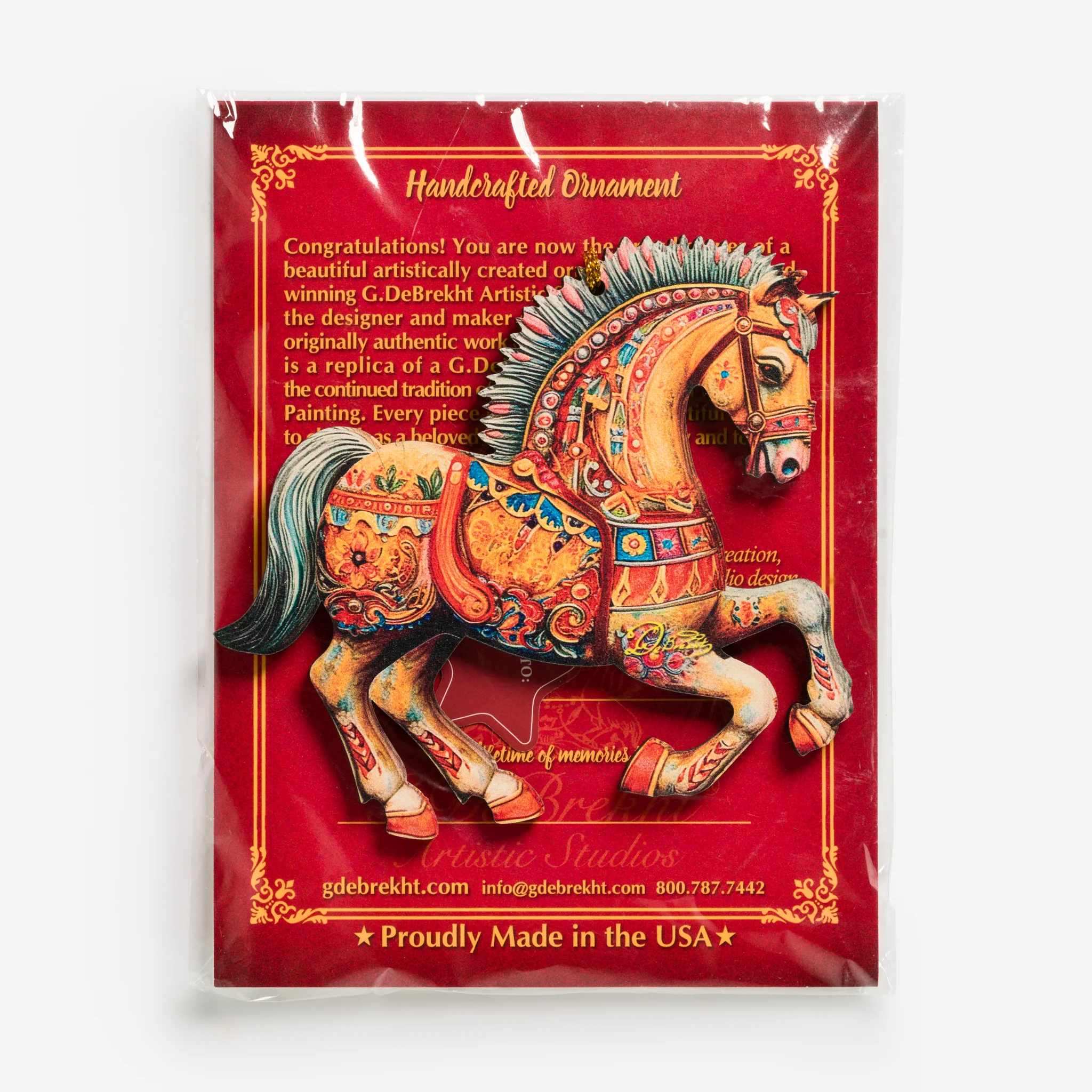 Carousel Horse Wood Ornaments by G.Debrekht