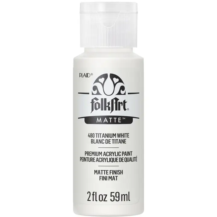 Folkart Acrylic Colors Matte – Titanium White 2 oz.