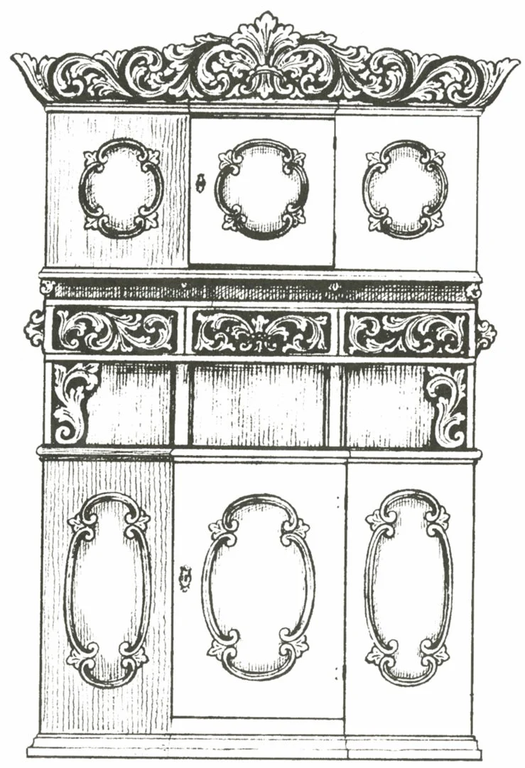 Amrud Acanthus Carving Pattern #76- Framskap (Hutch)
