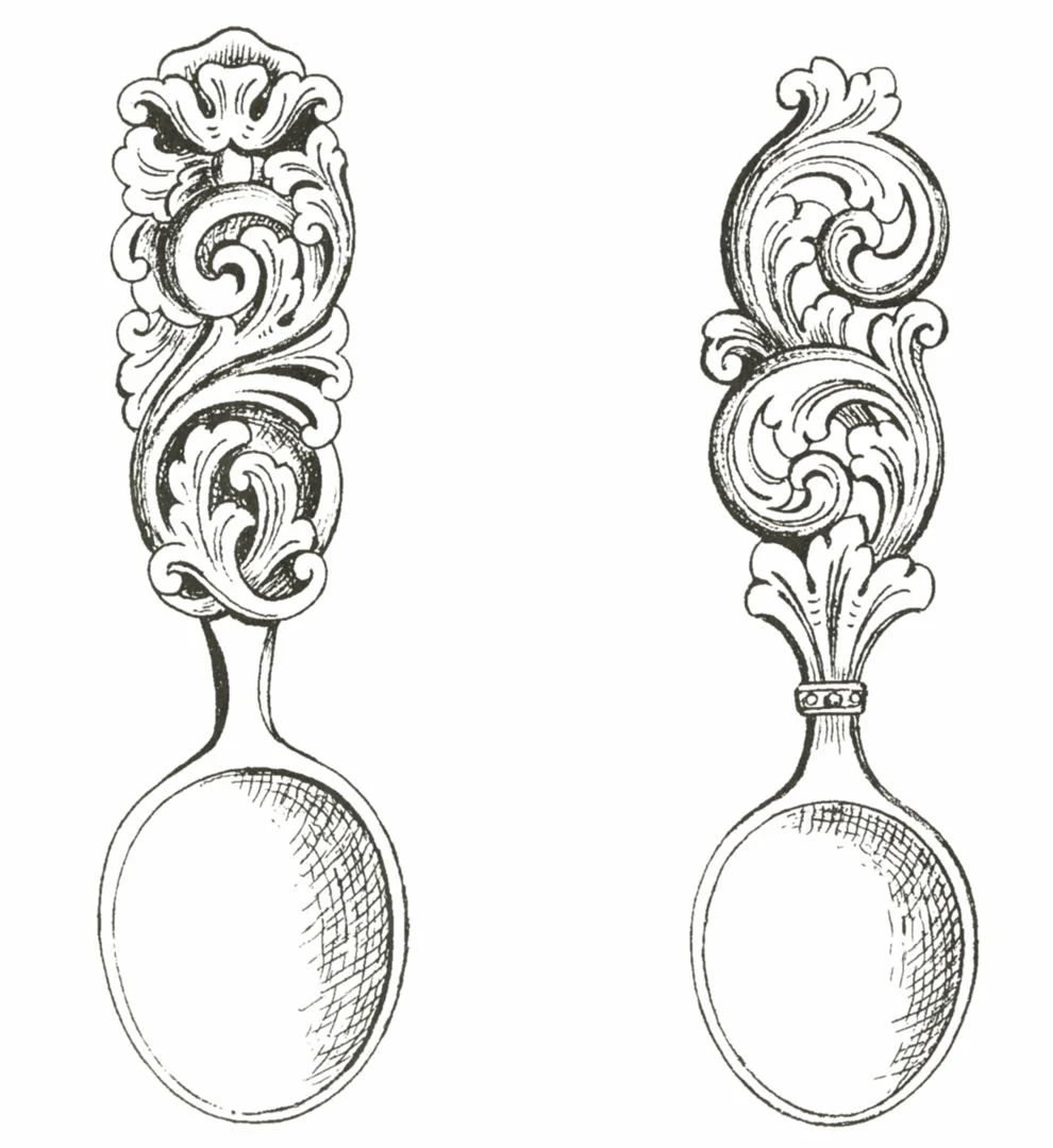 Amrud Acanthus Carving Pattern #82- Skjeer (Spoons)