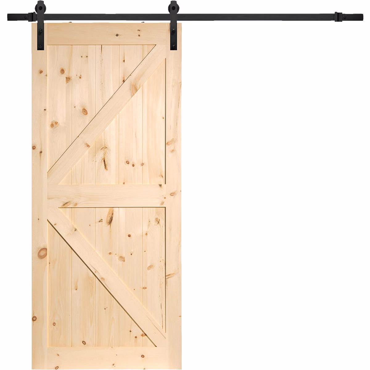 Erias Home Designs 36 In. x 84 In. x 1-3/8 In. K-Style Stain Grade Unfinished Barn Door
