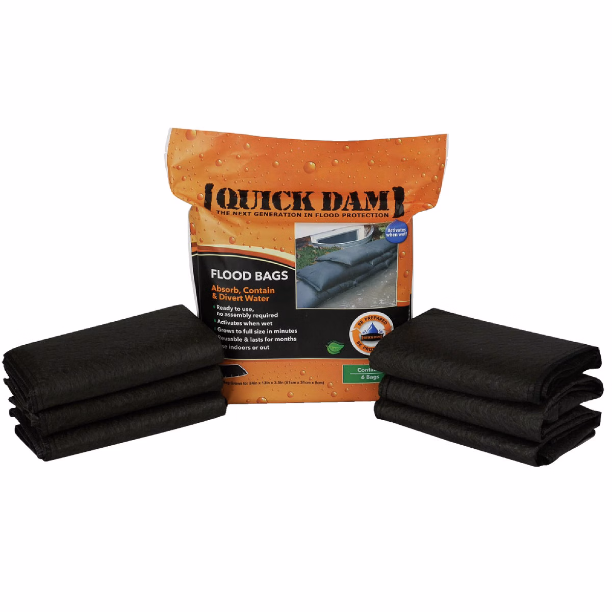 Quick Dam 12 In. x 24 In. Flood Bag (6-Pack)