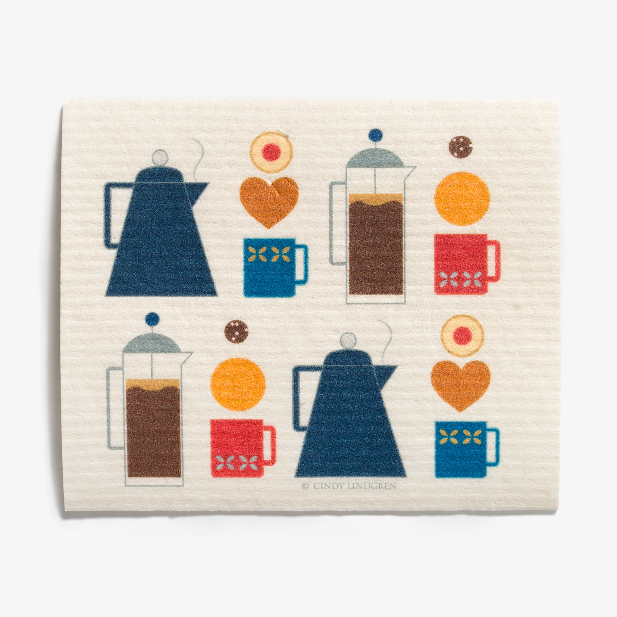 Coffee & Cookies Dishcloth by Cindy Lindgren