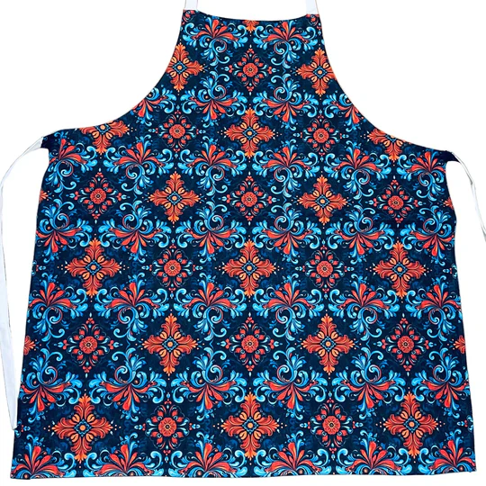 Red & Blue Rosemaling Apron