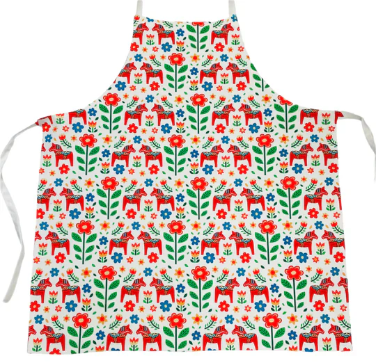 Dala Horses & Flowers Apron
