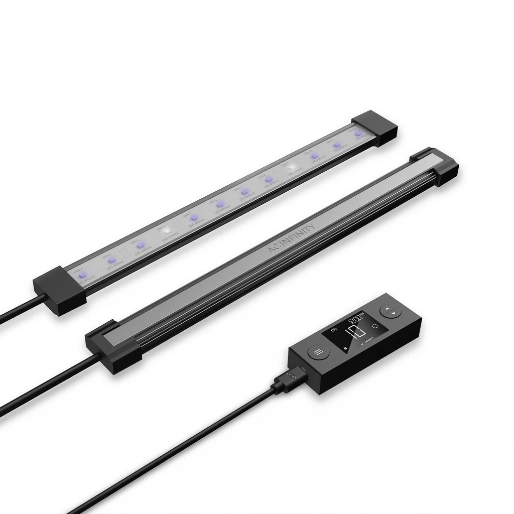 AC Infinity IONBEAM U2, Supplemental Grow Light Bars 11″, Targeted UV Spectrum LED 2-Bar Kit