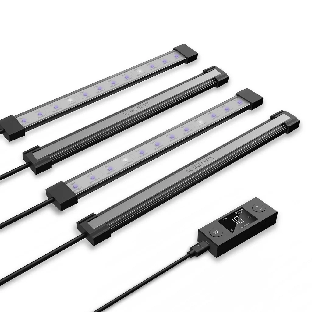 AC Infinity IONBEAM U4, Supplemental Grow Light Bars 11″, Targeted UV Spectrum LED 4-Bar Kit
