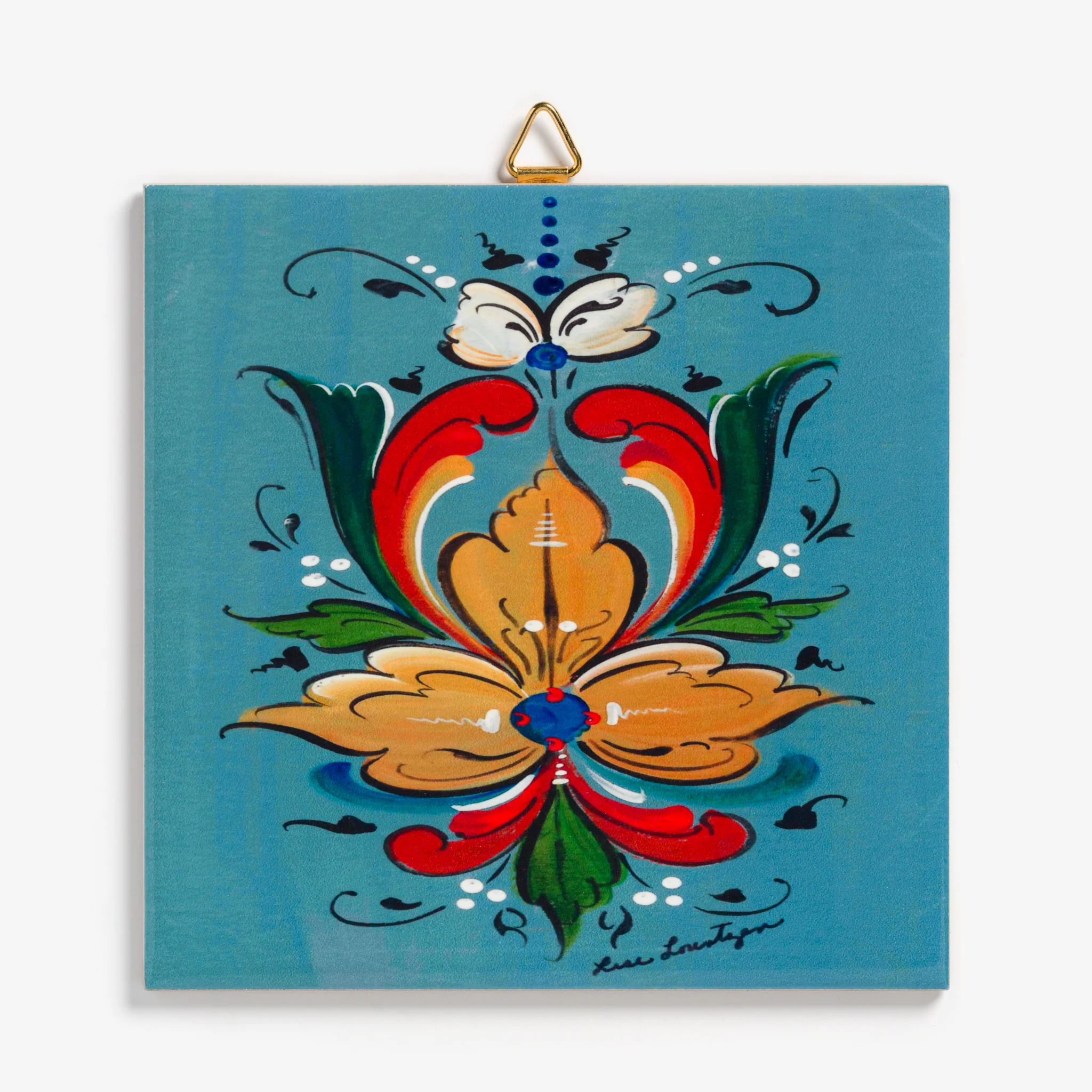 Blue Trivet with Artwork by VGM Lise Lorentzen