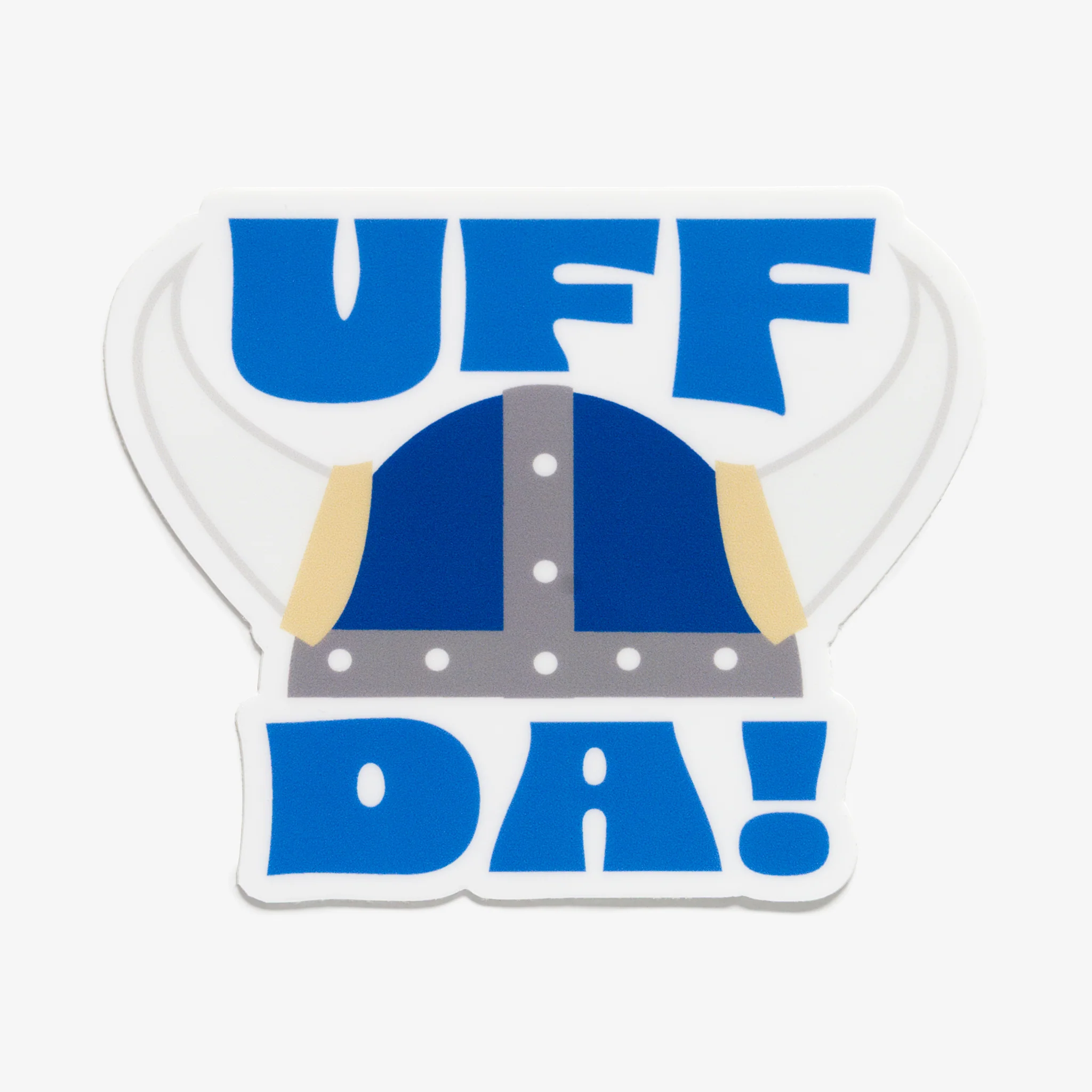 Uff Da Viking Helmet Sticker by Cindy Lindgren