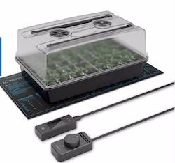 AC Infinity Humidity Dome, Germination Kit with Seedling Mat and LED Grow Light Bars, 5×8 Cell Tray