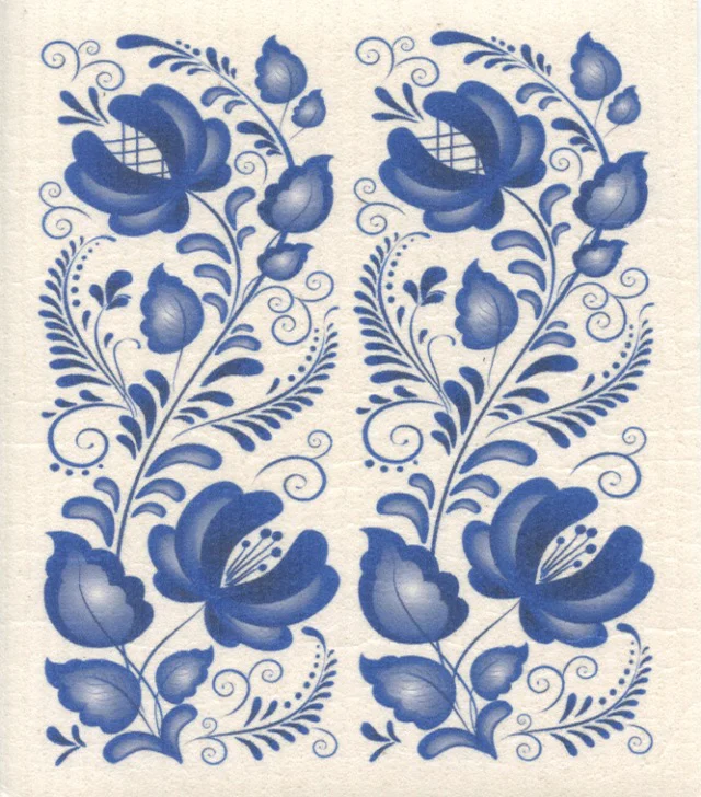 Folk Art Flowers Dishcloth