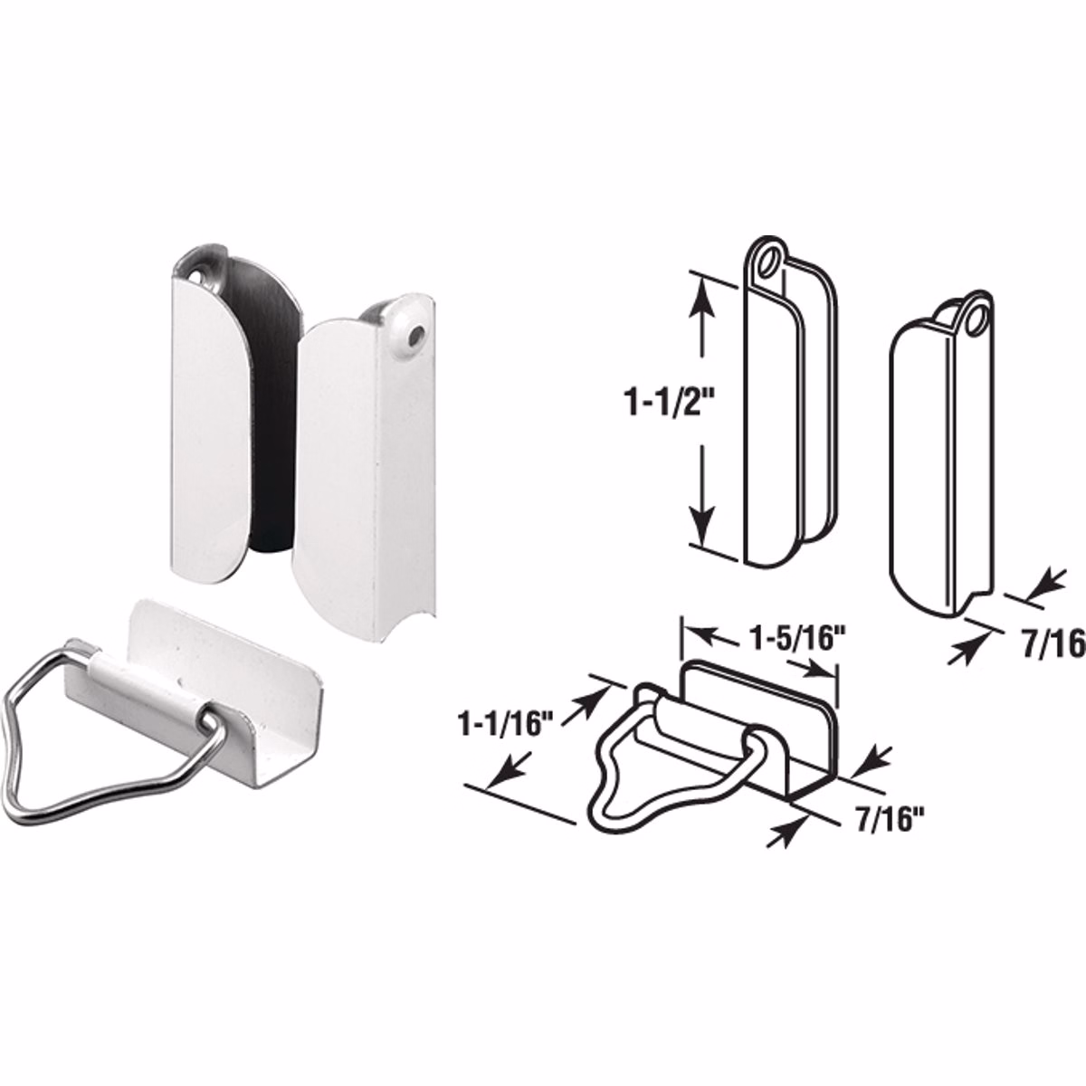 Prime-Line 7/16 In. White Hanger & Latch (2-Pack)