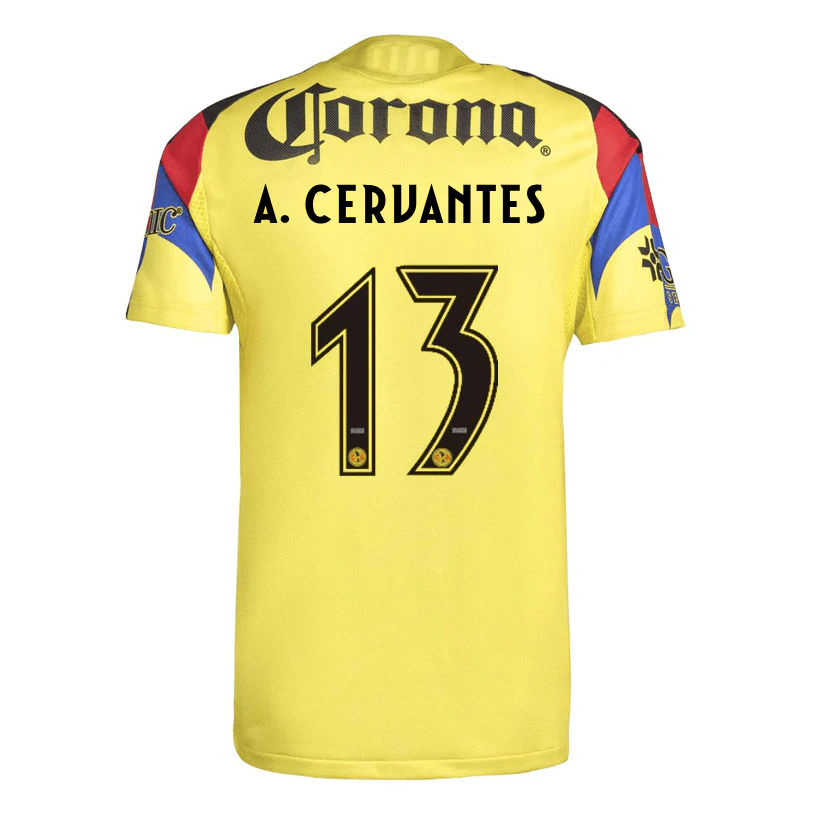 adidas A. Cervantes Men’s Club America 25/26 Authentic Home Jersey (Yellow)