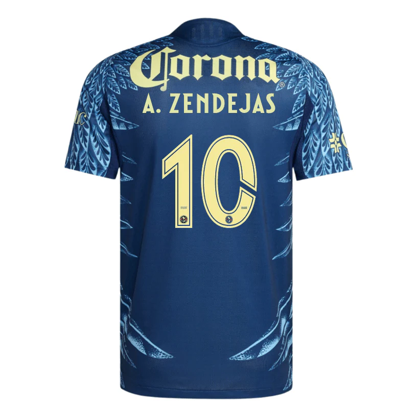 adidas A. Zendejas Men’s Club América 25/26 Authentic Away Jersey (Blue)