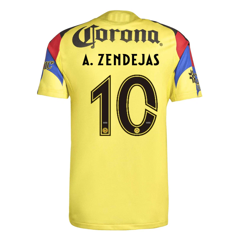 adidas A. Zendejas Men’s Club America 25/26 Authentic Home Jersey (Yellow)