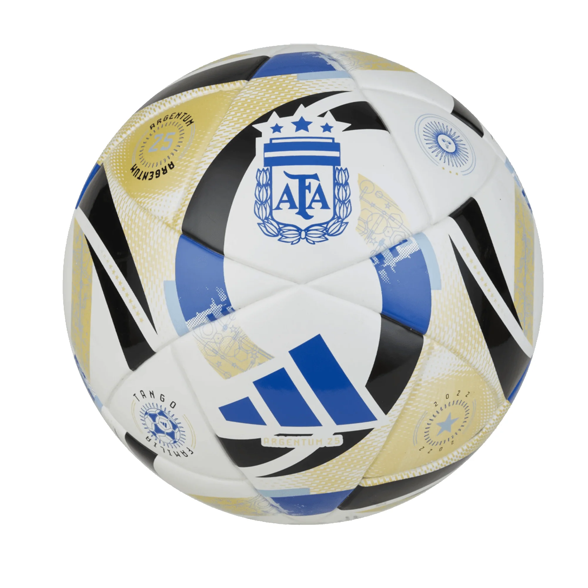 adidas Argentina Mini Ball 2025 (White/Gold/Blue)