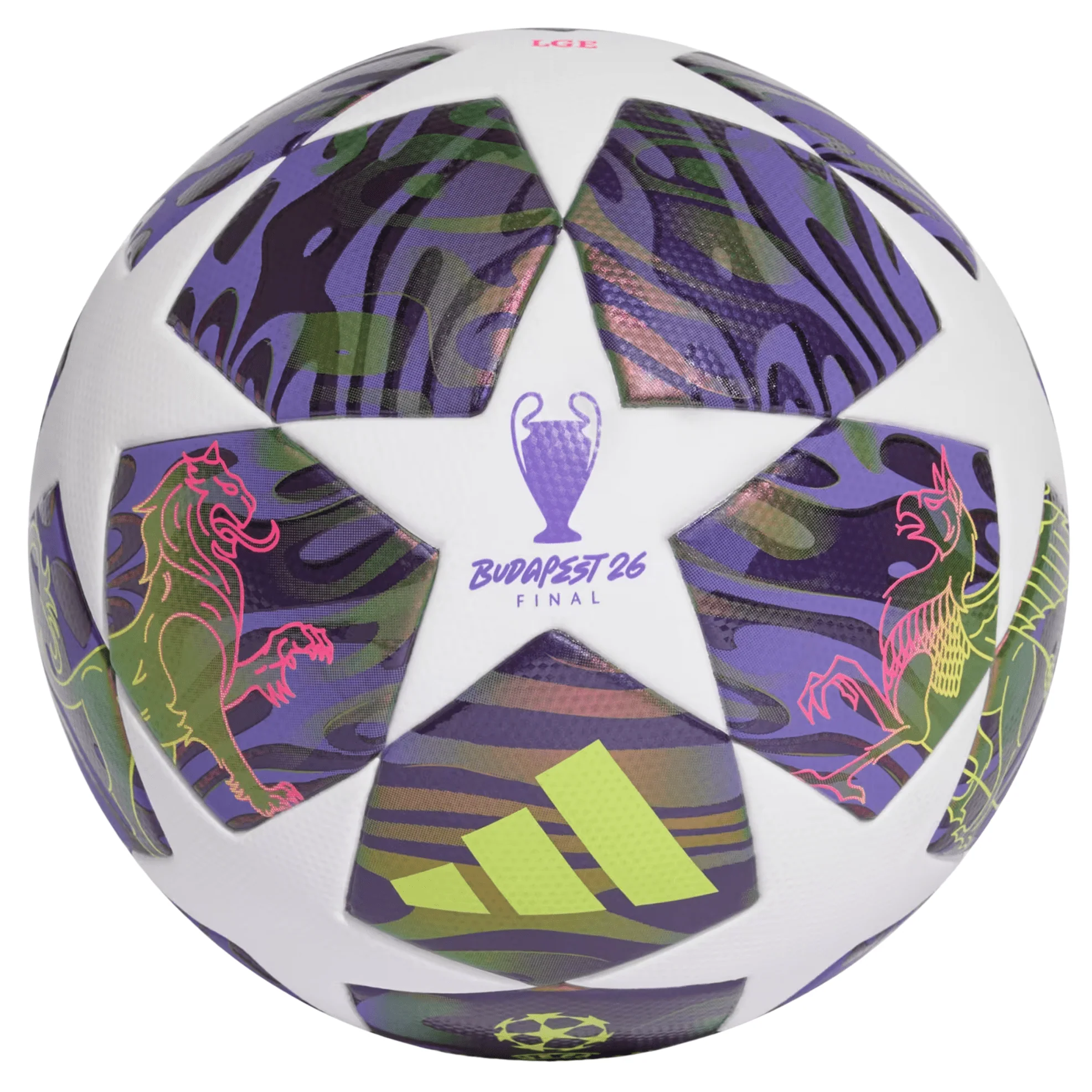 adidas UCL 25/26 League Top Final Soccer Ball (Dark Purple/White/Solar Yellow)
