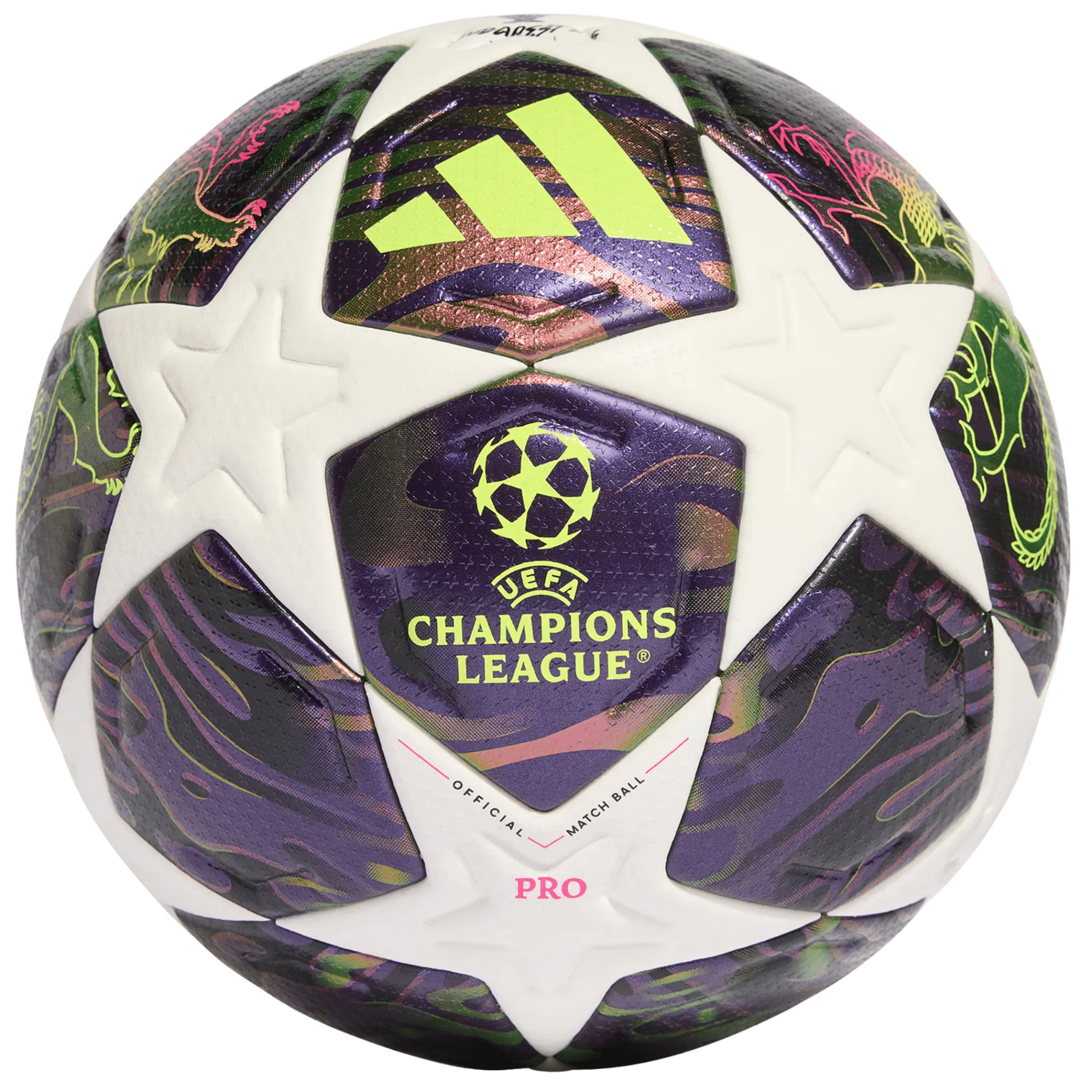 adidas UCL 25/26 OMB Final Match Soccer Ball (Dark Purple/White/Solar Yellow)